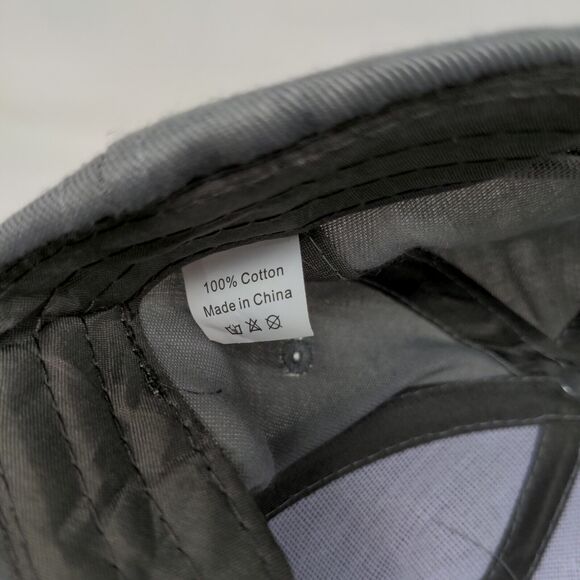 Unbranded Men's Strapback Hat Gray Adjustable 100% Cotton Embroidered P Logo - Picture 7 of 7